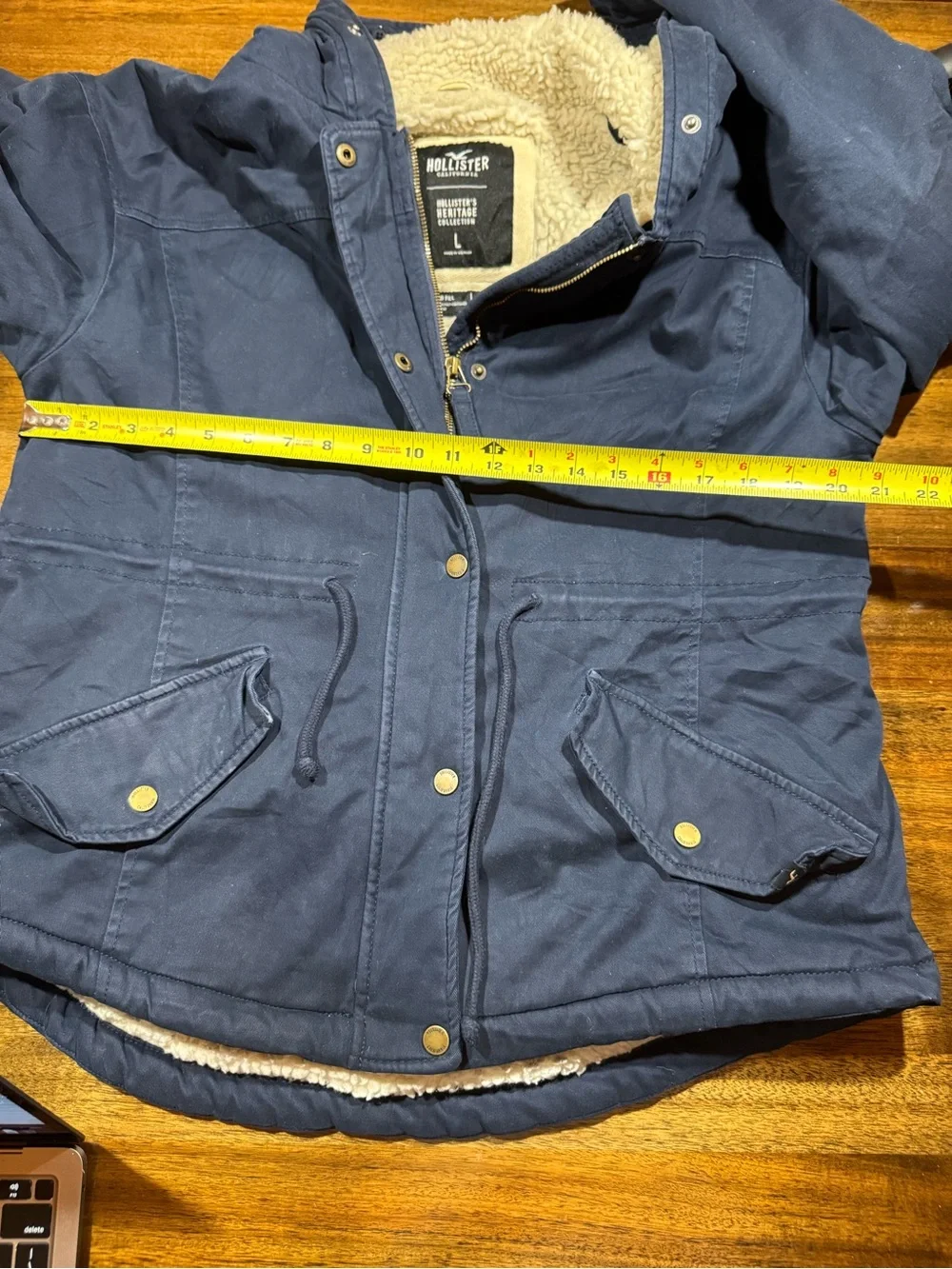 Hollister Navy Hooded Sherpa-Lined Field Jacket